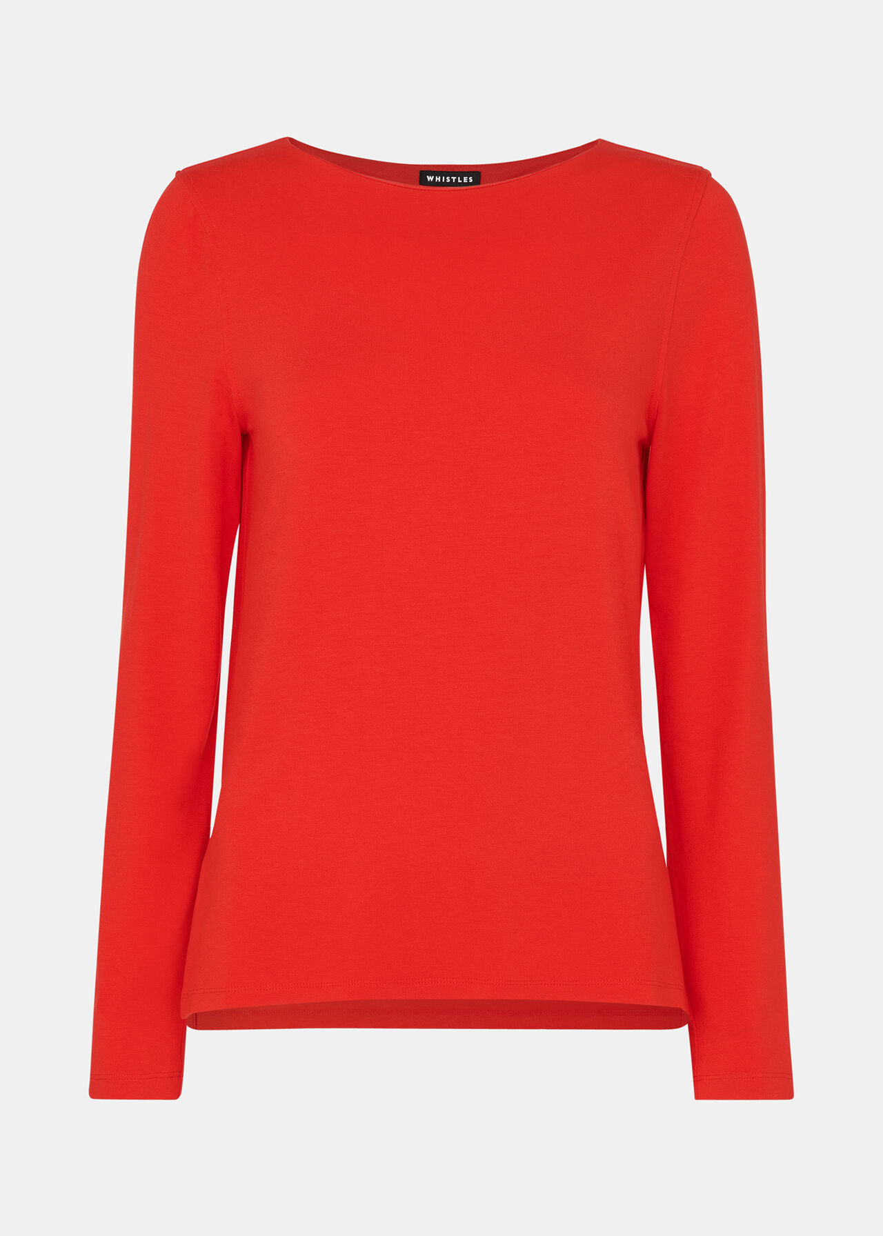 Slim Straight Neck Jersey Top