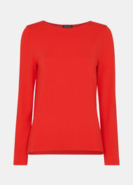 Slim Straight Neck Jersey Top