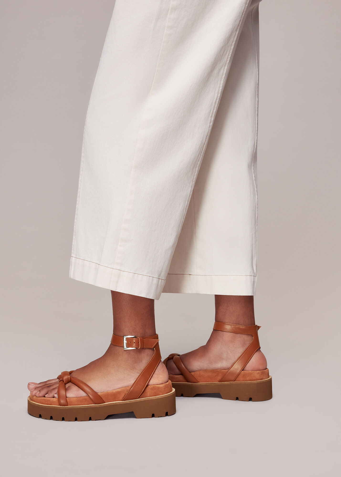 Tan Mina Knotted Sandal WHISTLES