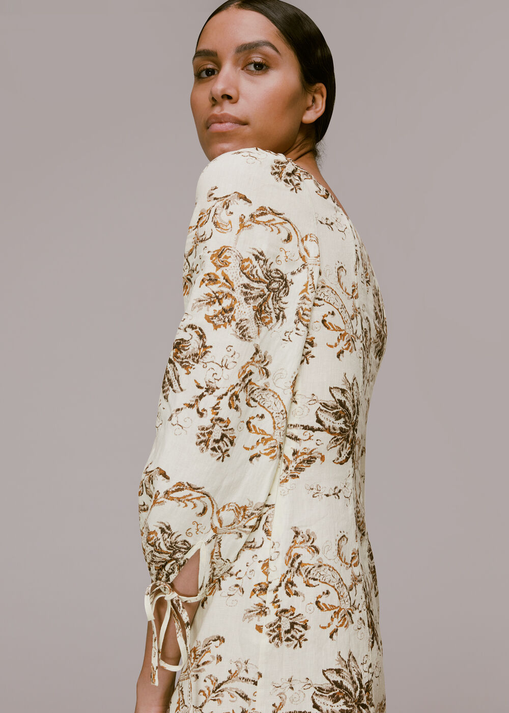Halle Rococo Linen Blend Dress
