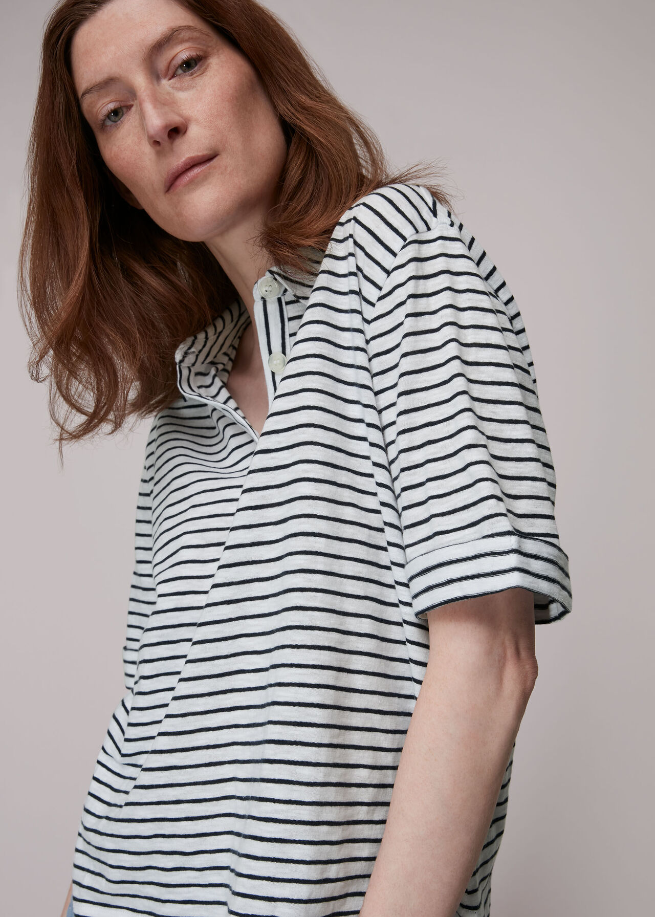 Cotton Polo Stripe Tee