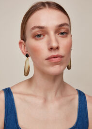 Stone Effect Drop Earring Brown/Multi