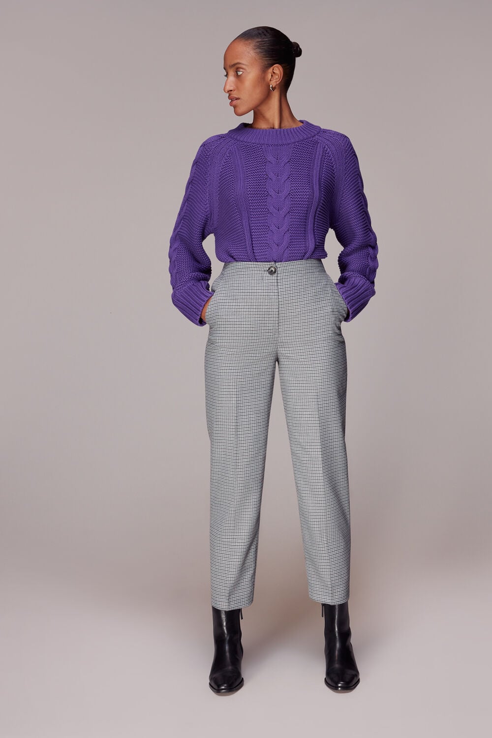 Multicolour Lila Check Trouser