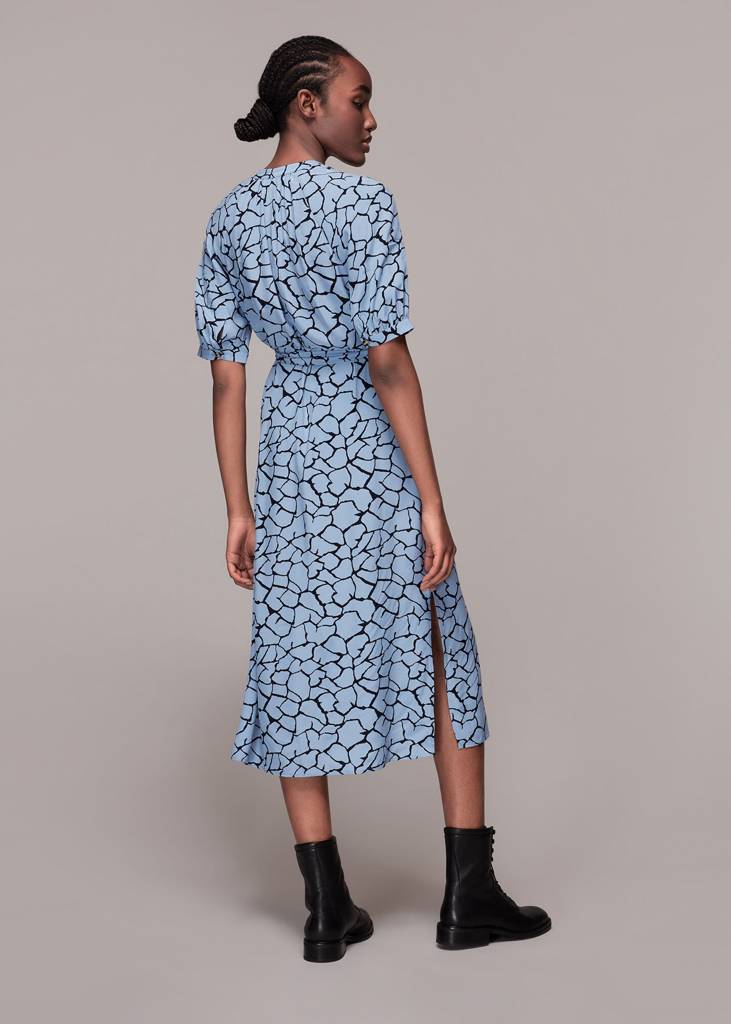 Blue Multi Giraffe Print Olivia Dress WHISTLES