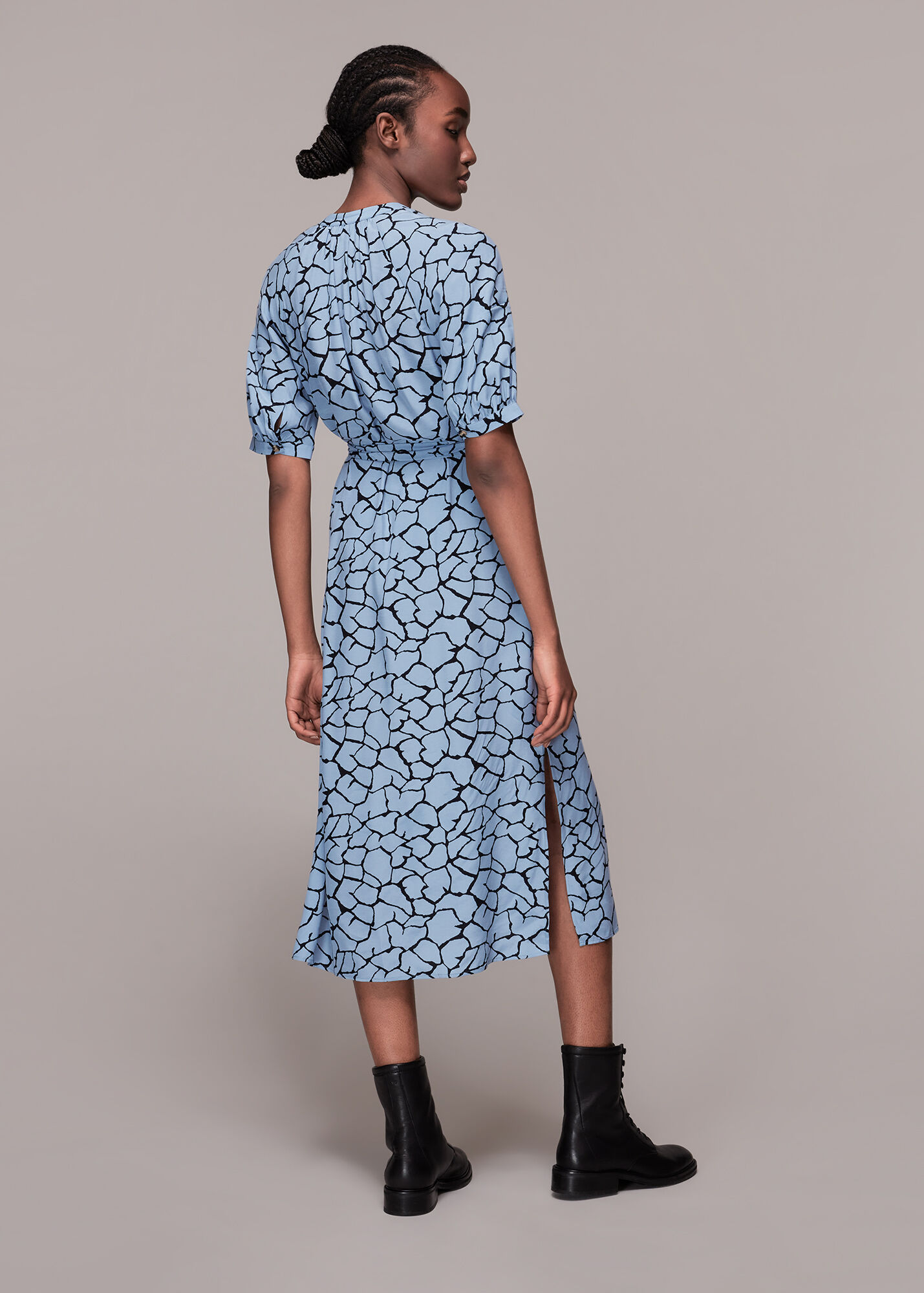Blue/Multi Giraffe Print Olivia Dress WHISTLES