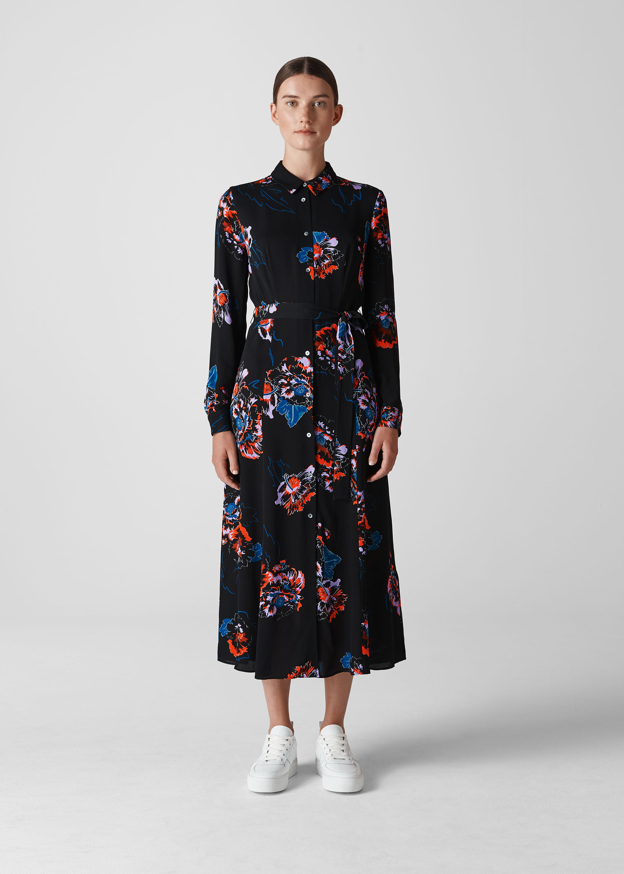 Whistles freya shop print shirt dress