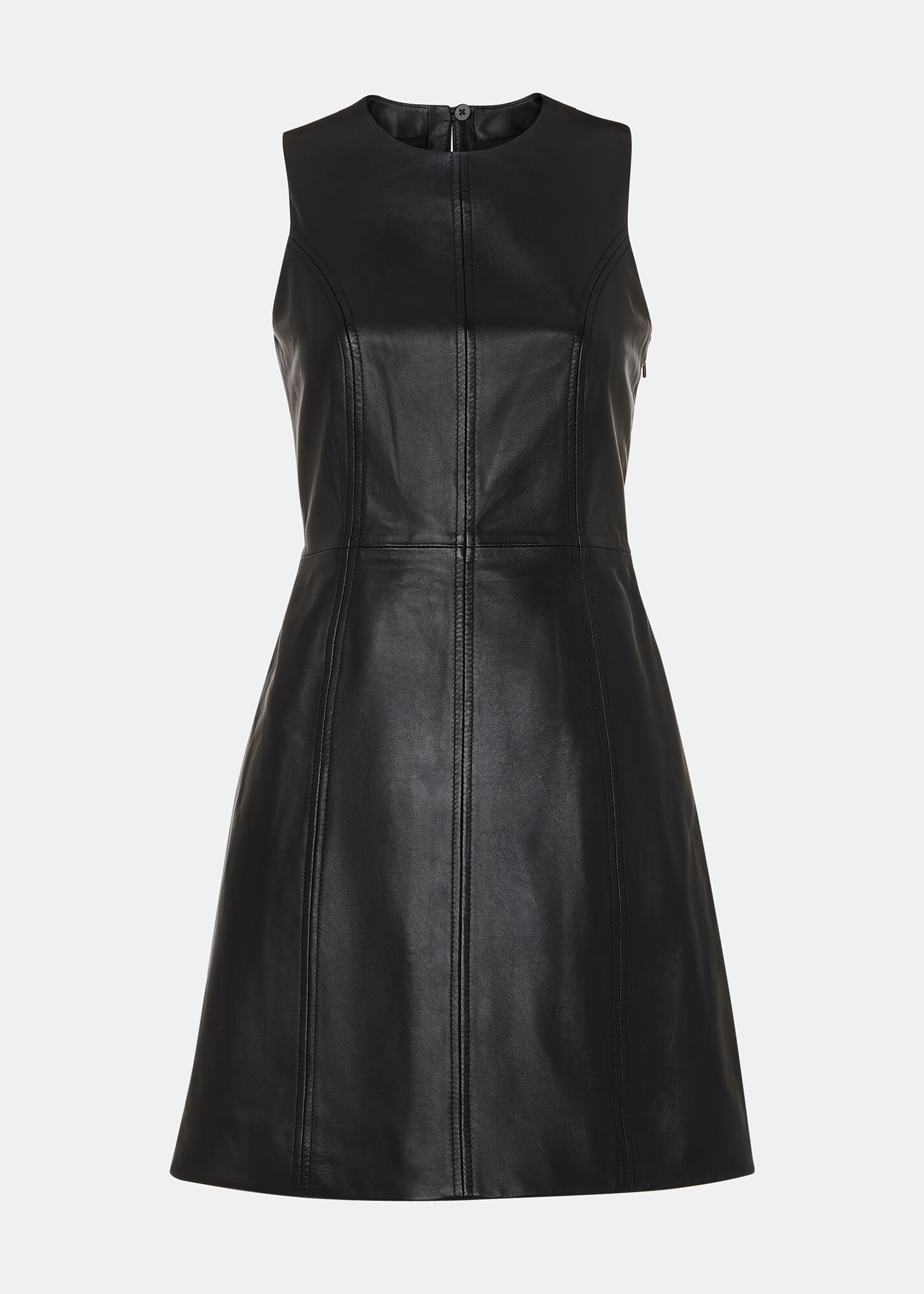 Black leather shift dress deals