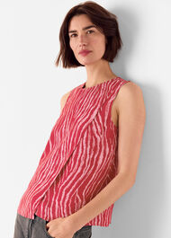 Zebra Layered Wrap Crepe Tank