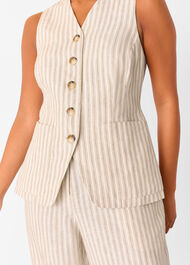 Petite Linen Stripe Waistcoat