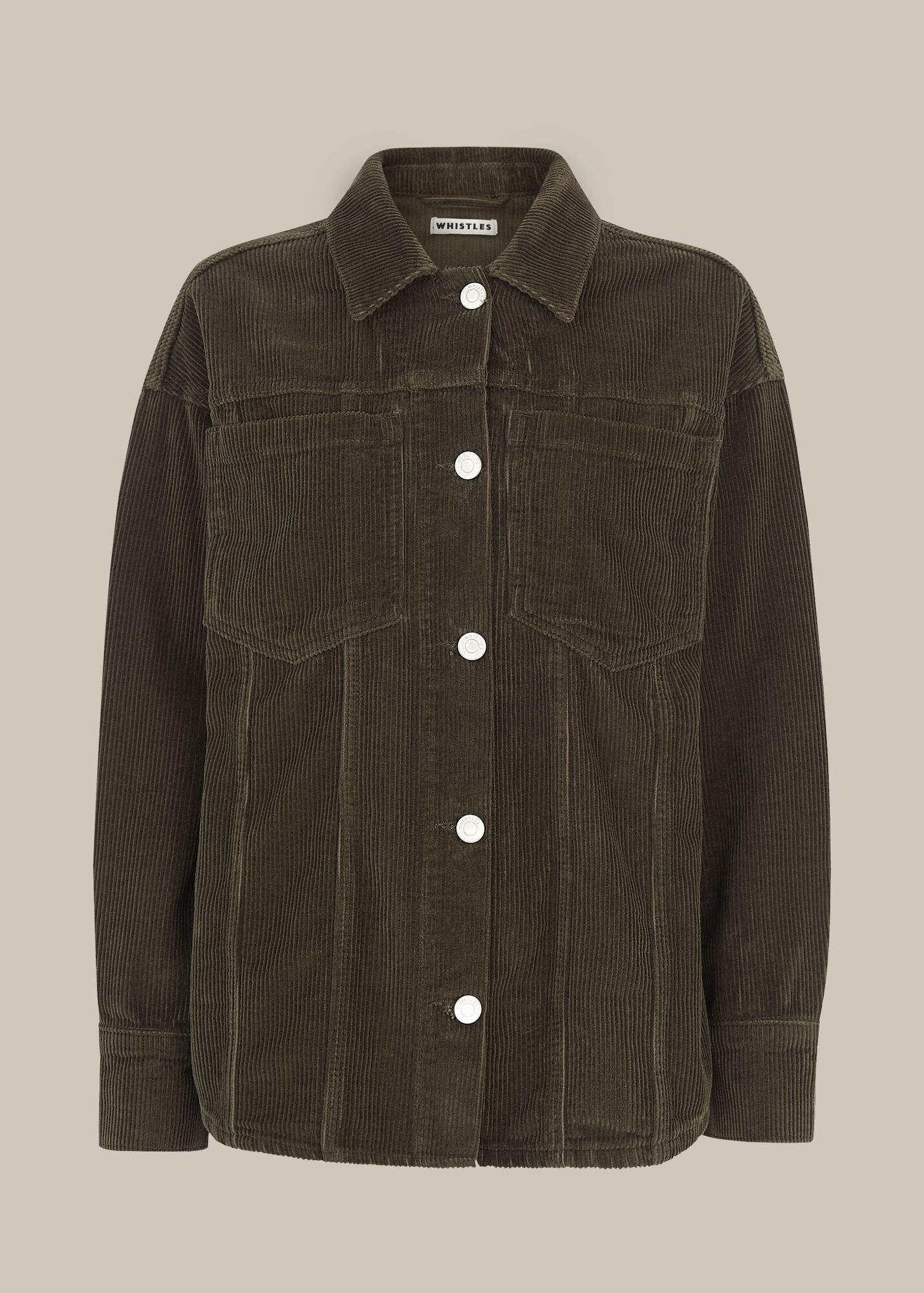 Khaki Corduroy Overshirt WHISTLES