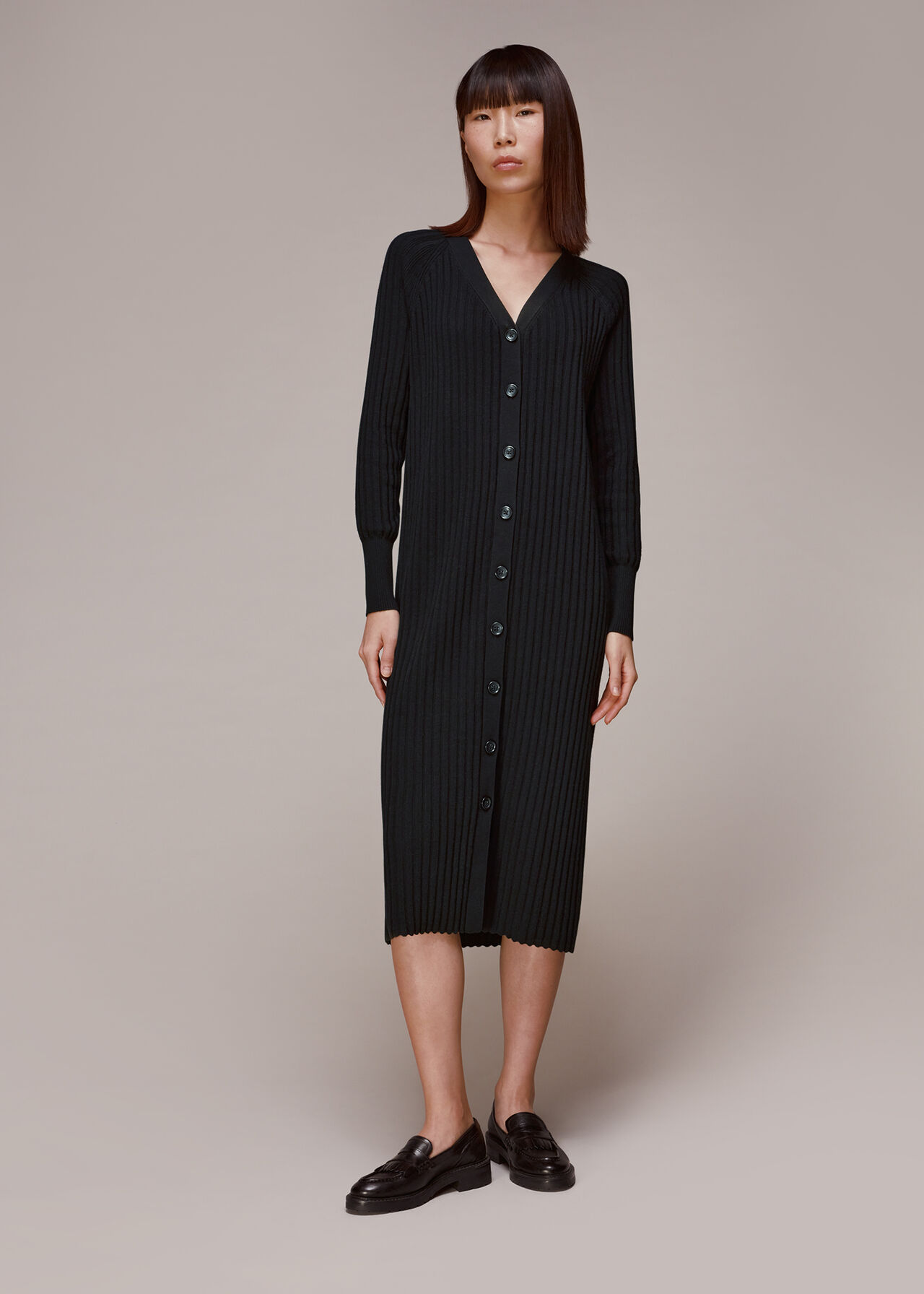 Nelly Ribbed Cardigan Dress