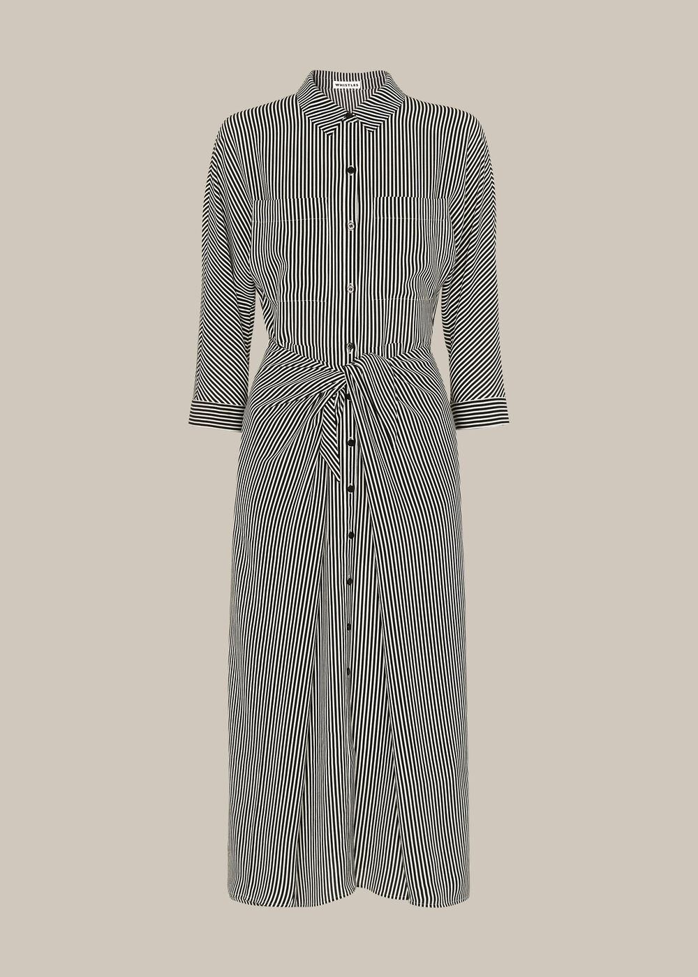 Stripe Selma Tie Dress Black/White