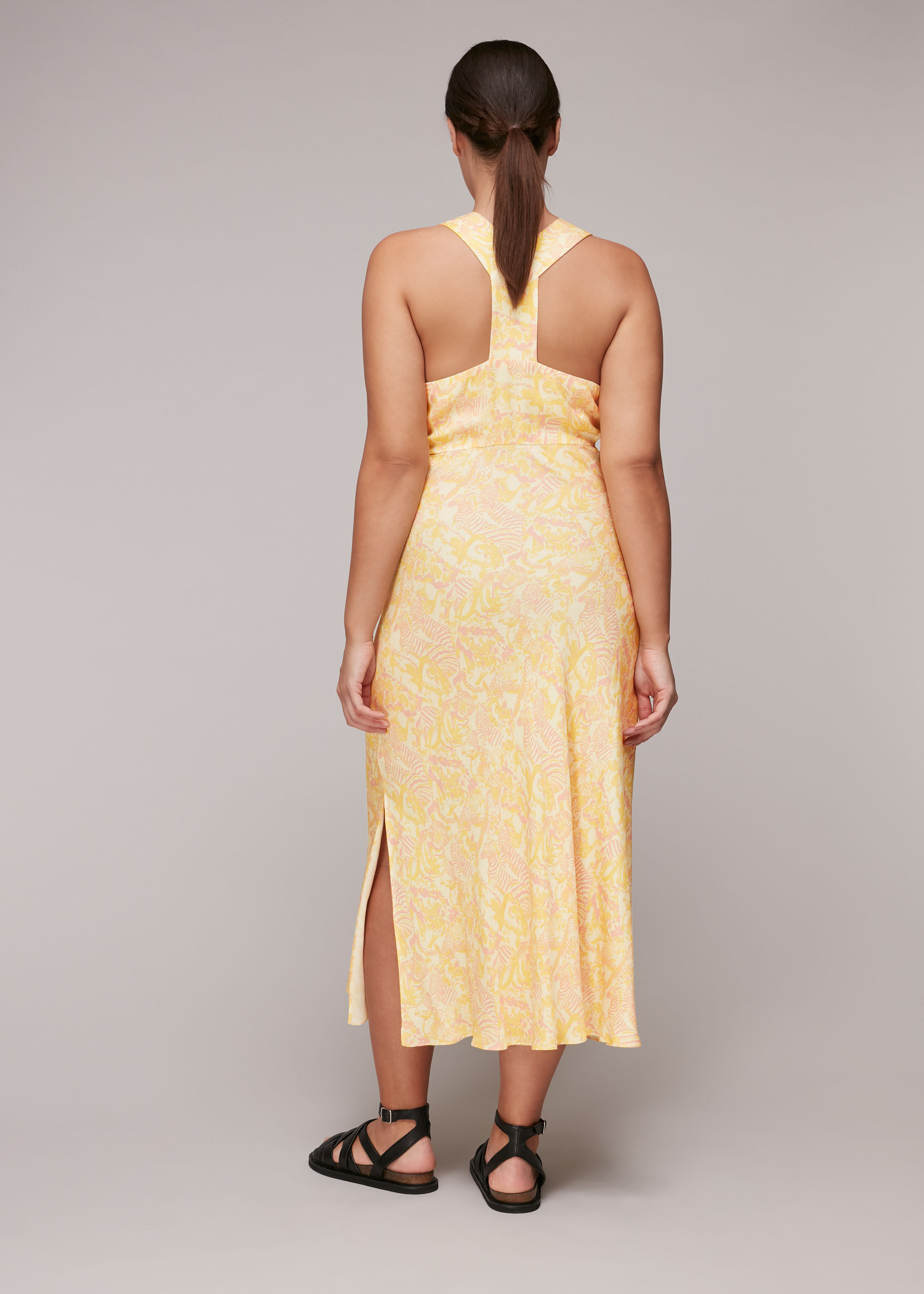 Yellow Multi Jungle Safari Midi Dress WHISTLES