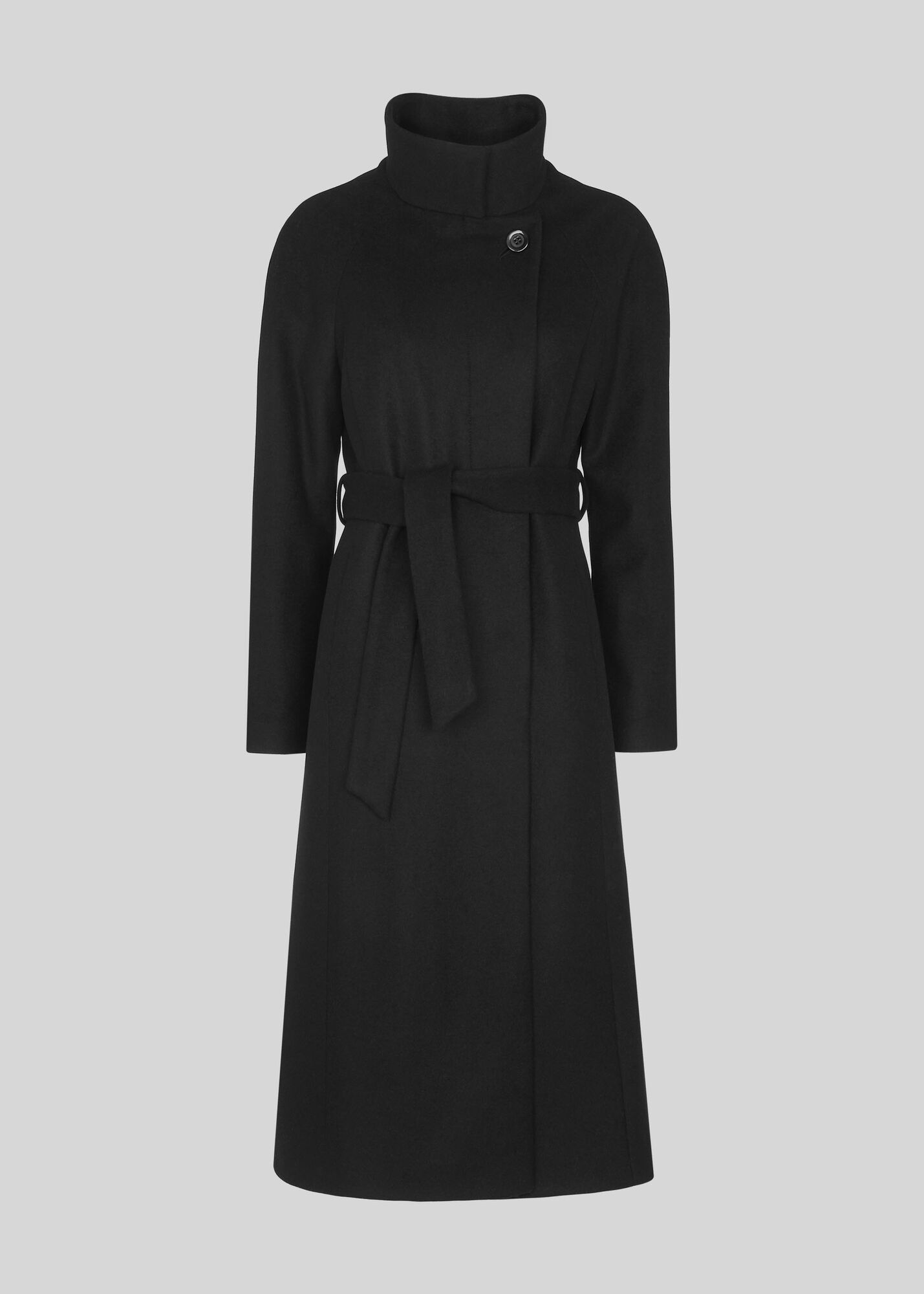 Black Funnel Neck Coat WHISTLES