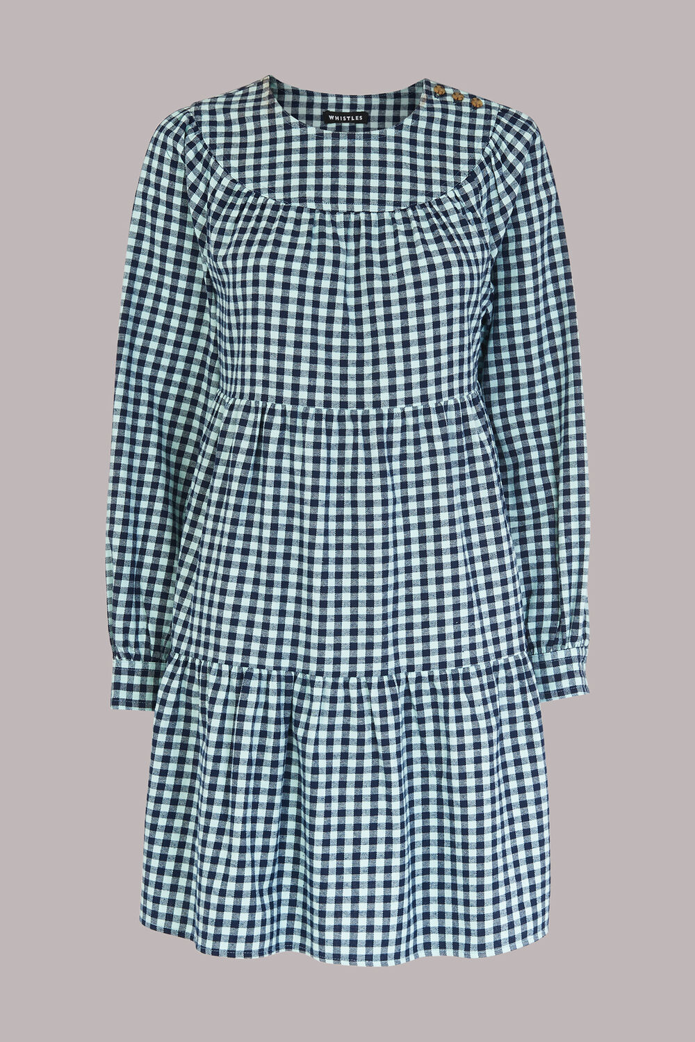 Gingham Tiered Trapeze Dress