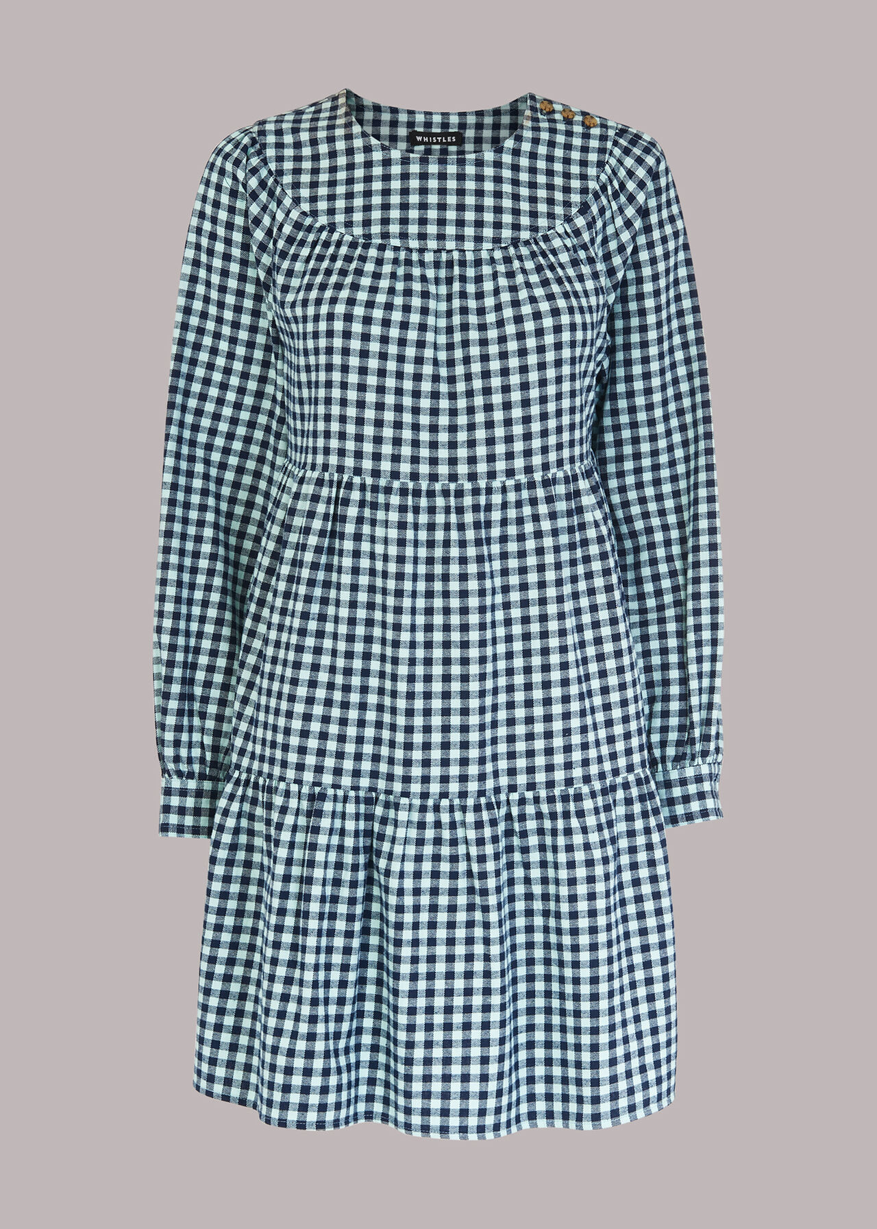 Multicolour Gingham Tiered Trapeze Dress Whistles Whistles