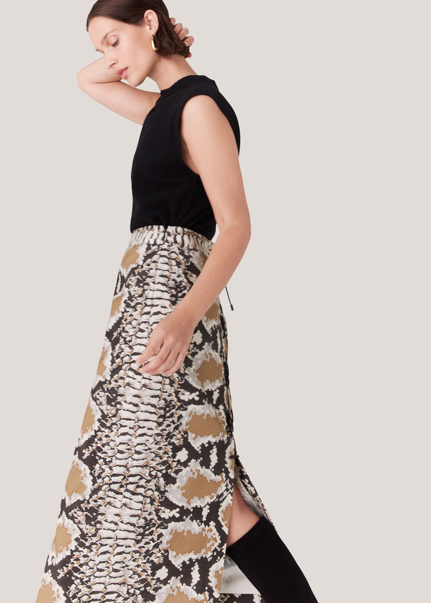 Snake print midi skirt uk new arrivals