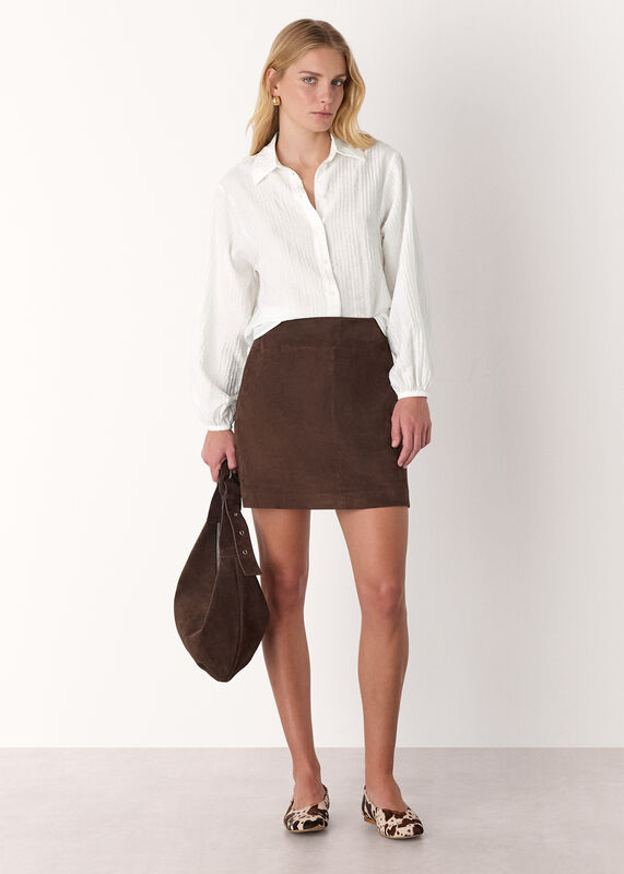 White Textured Relaxed Viscose Shirt