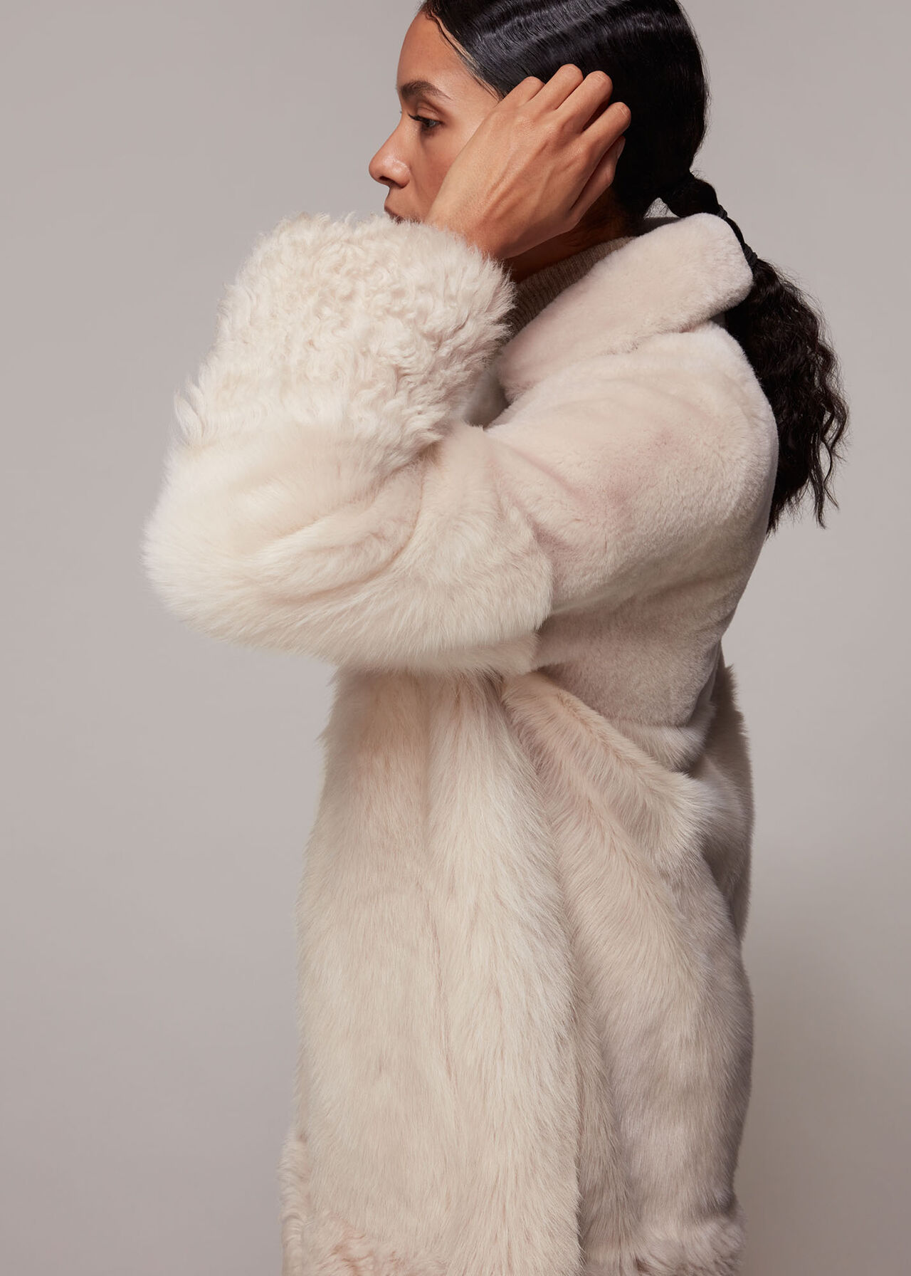 Cossma Shearling Longline Coat