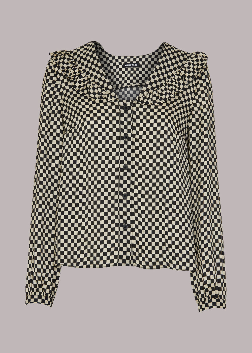 Checkerboard Collar Detail Top