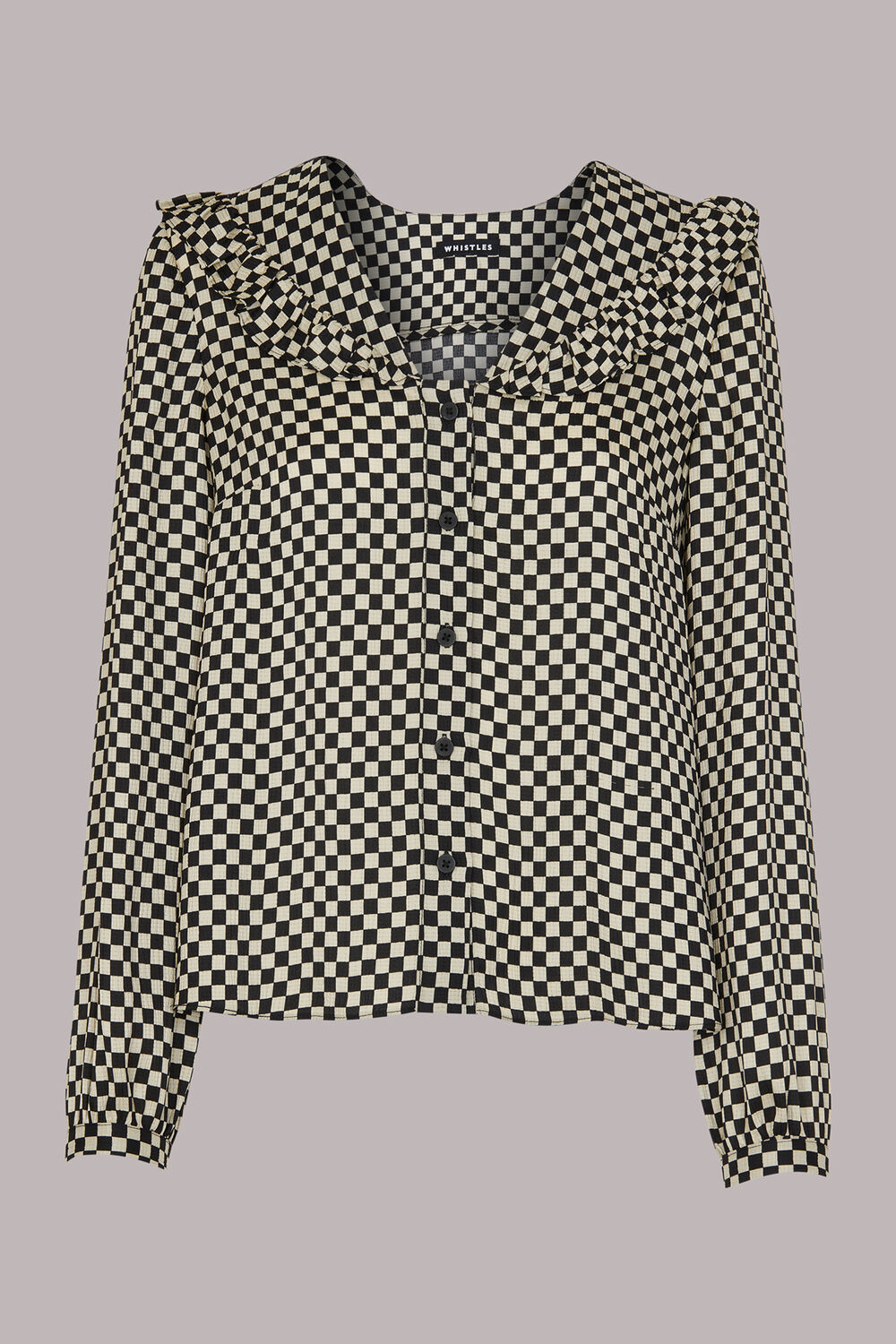 Checkerboard Collar Detail Top