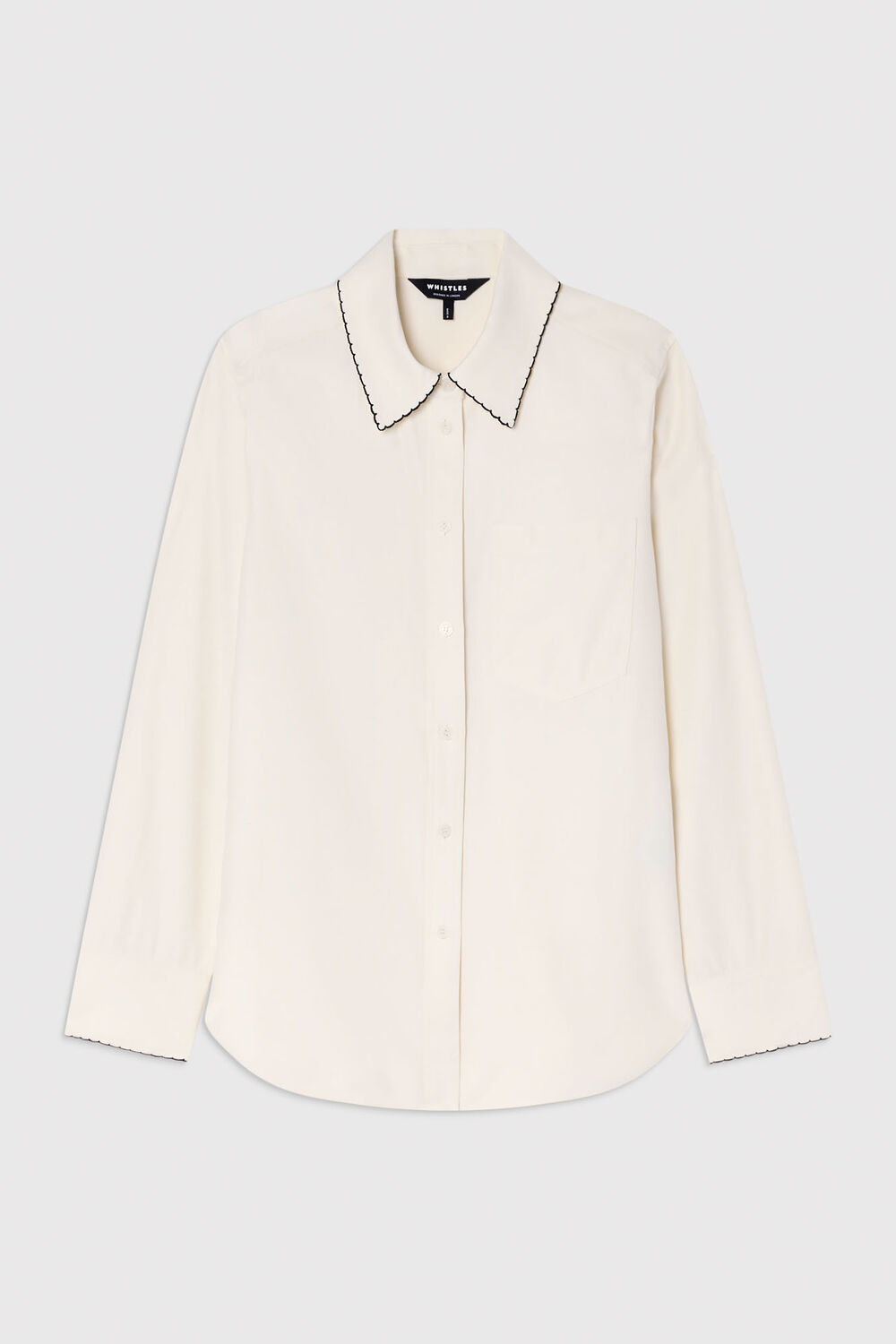 Ivory Embroidered Collar Shirt