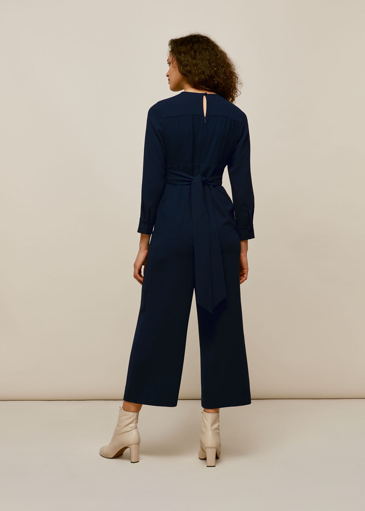 Petra Crepe Jumpsuit Navy