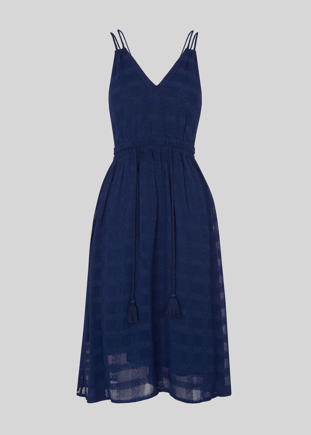 Hari Textured Strappy Dress Navy