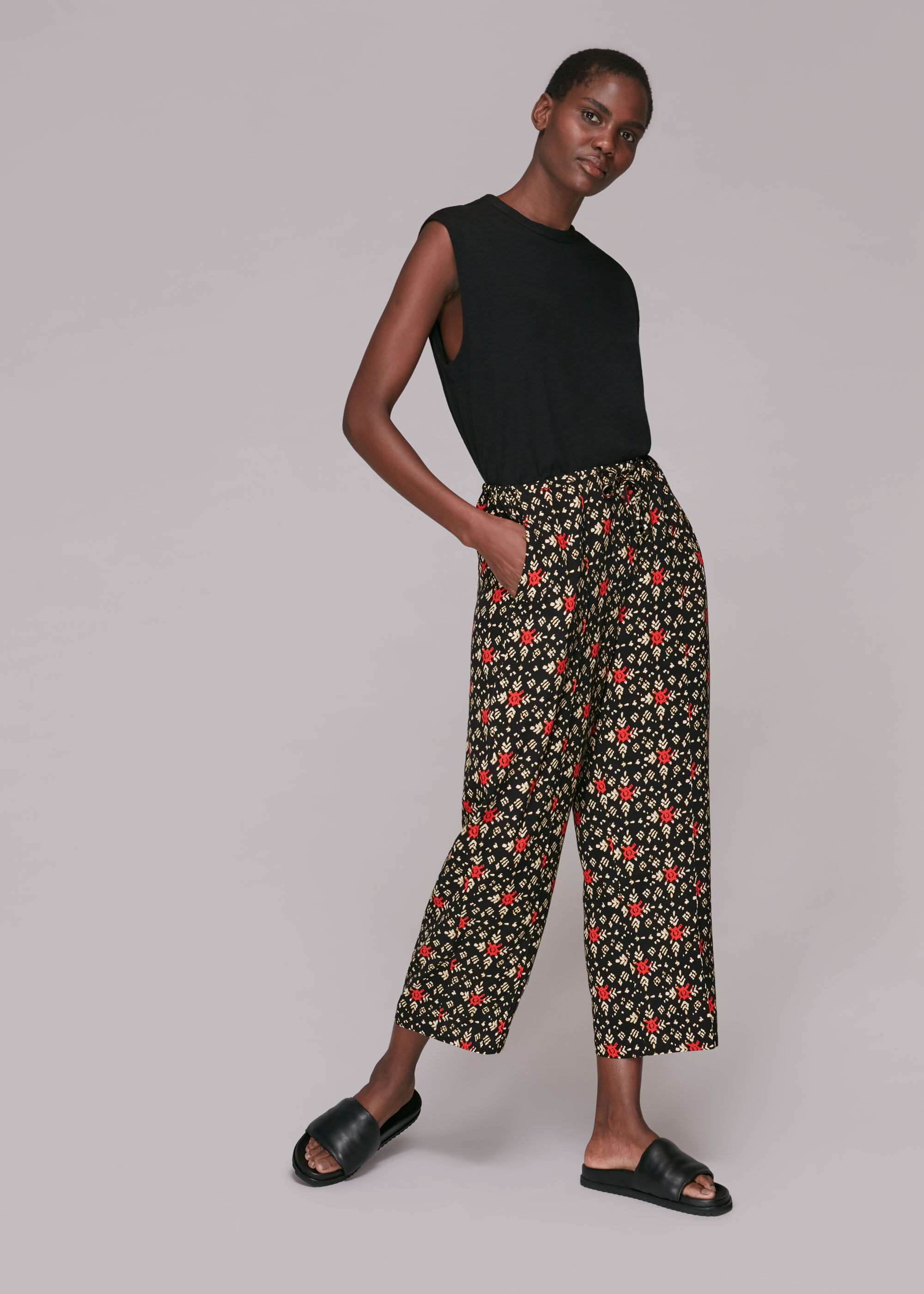 Gingham sales print trousers