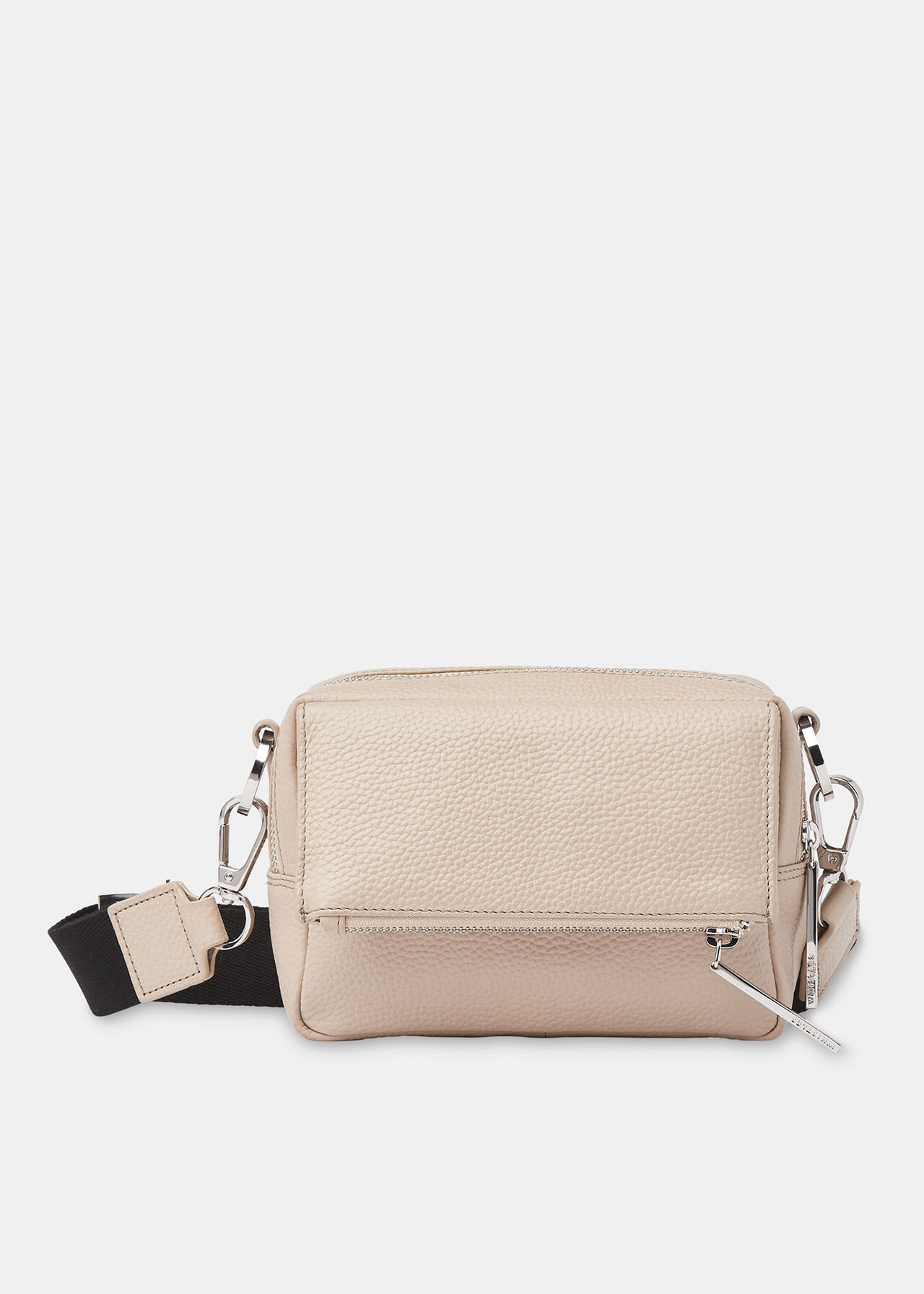 Bibi Taupe Leather Crossbody Bag With Strap | Whistles | Whistles UK