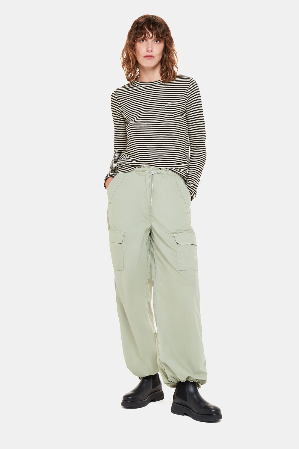 Fine Stripe Pocket Crew