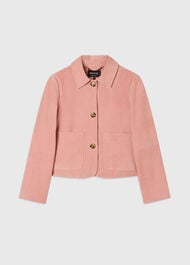 Button Cropped Suede Jacket