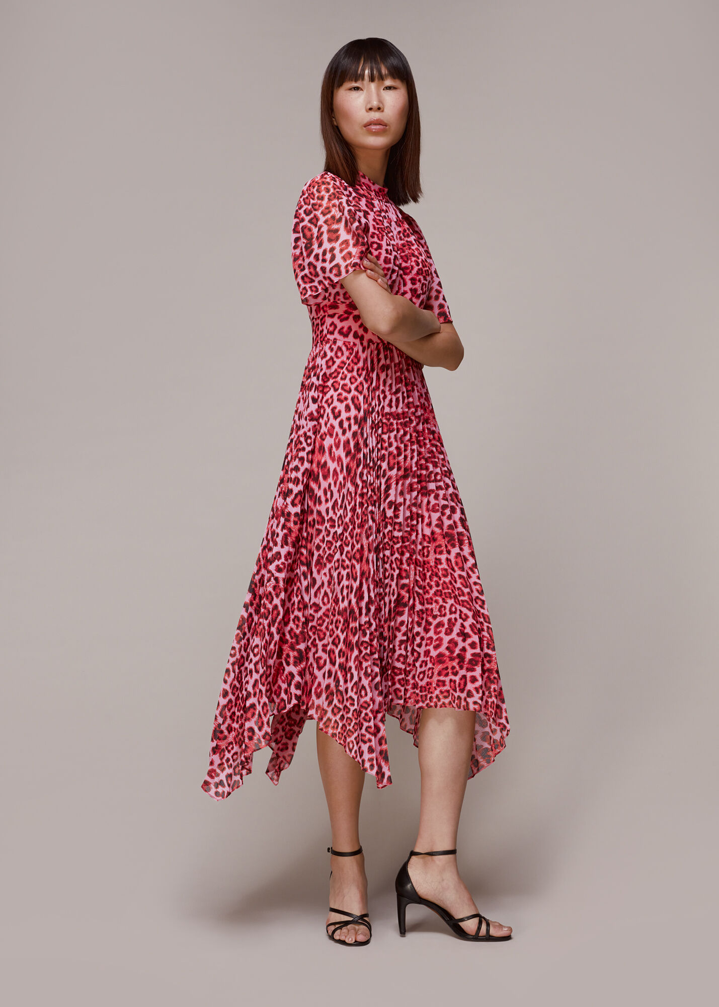 Pink floaty top midi dress