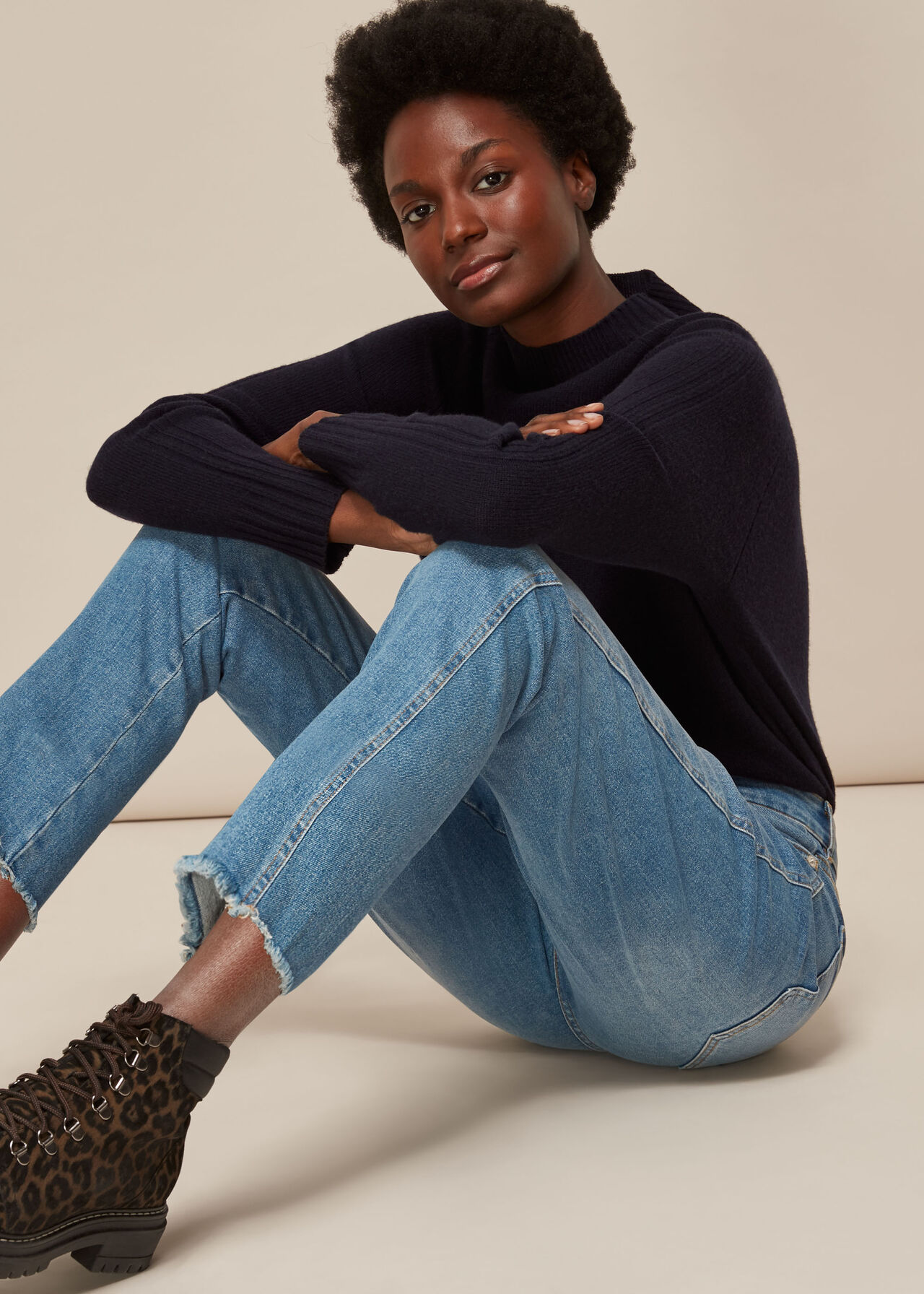 Stretch Slim Frayed Jean