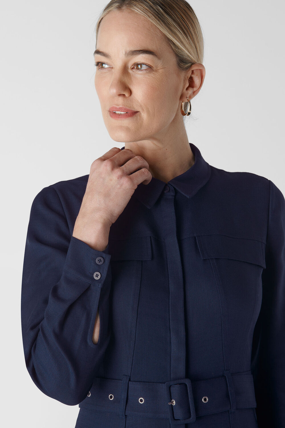 Military Shirt Dress Navy