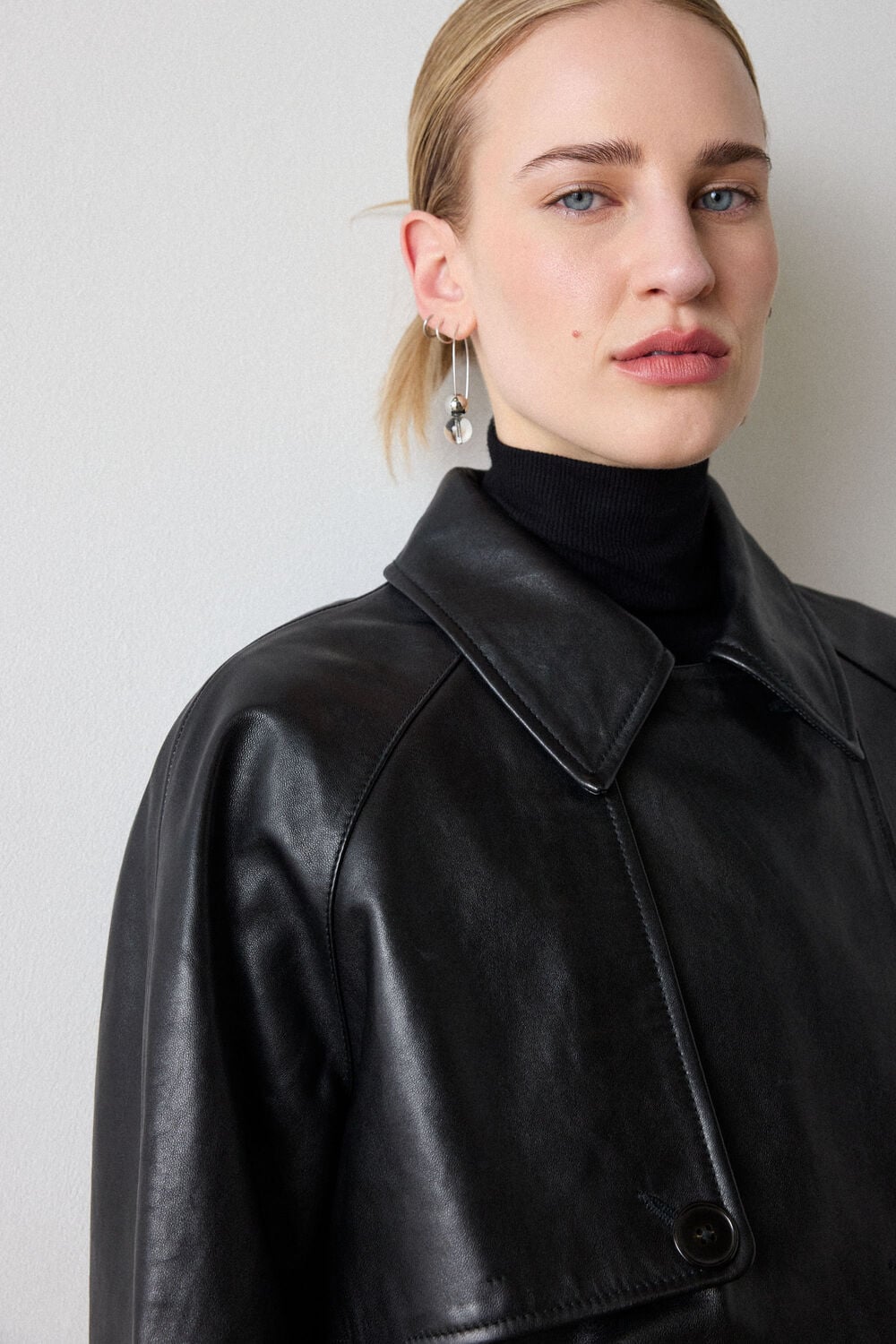 Short Leather Trench