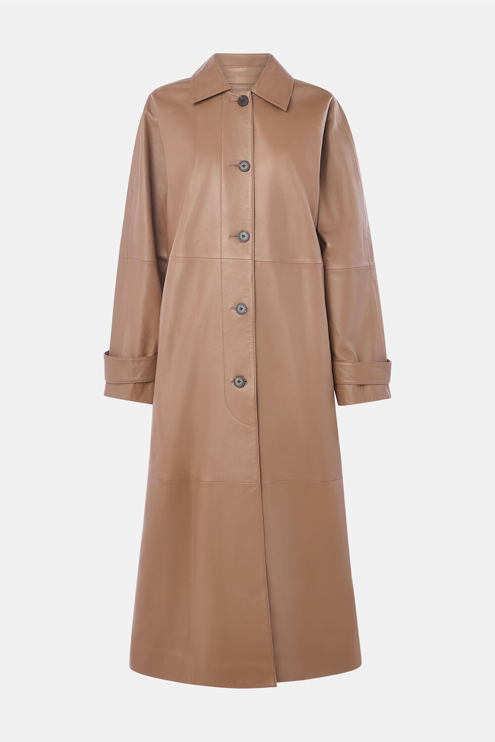 Taupe Leather Car Coat
