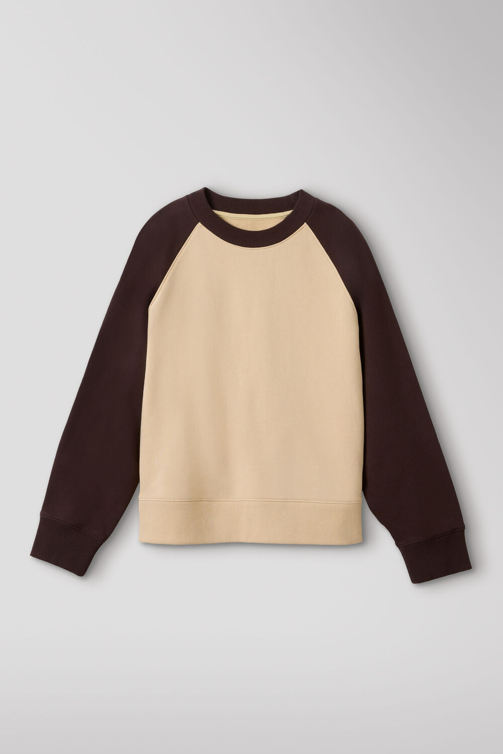 Brown Contrast Sleeve Sweat