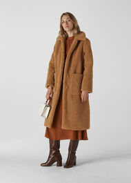 Teddy Longline Coat Neutral