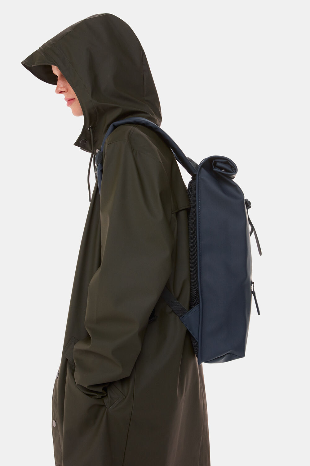 Navy Rains Rolltop Back Pack