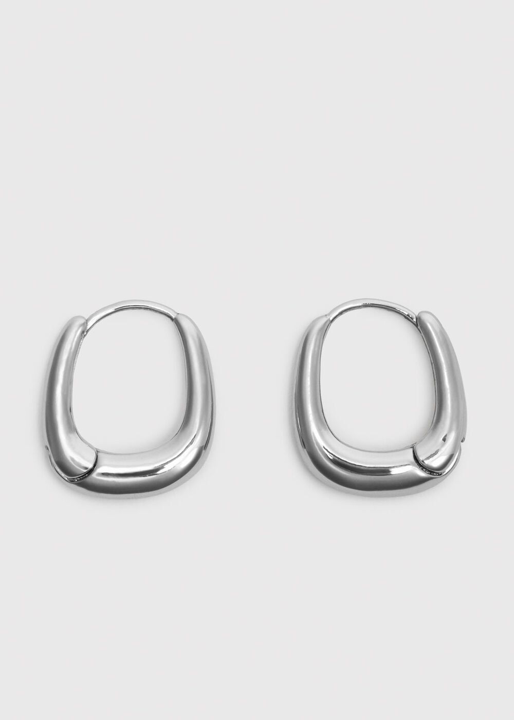 Curved Square Huggie Hoop