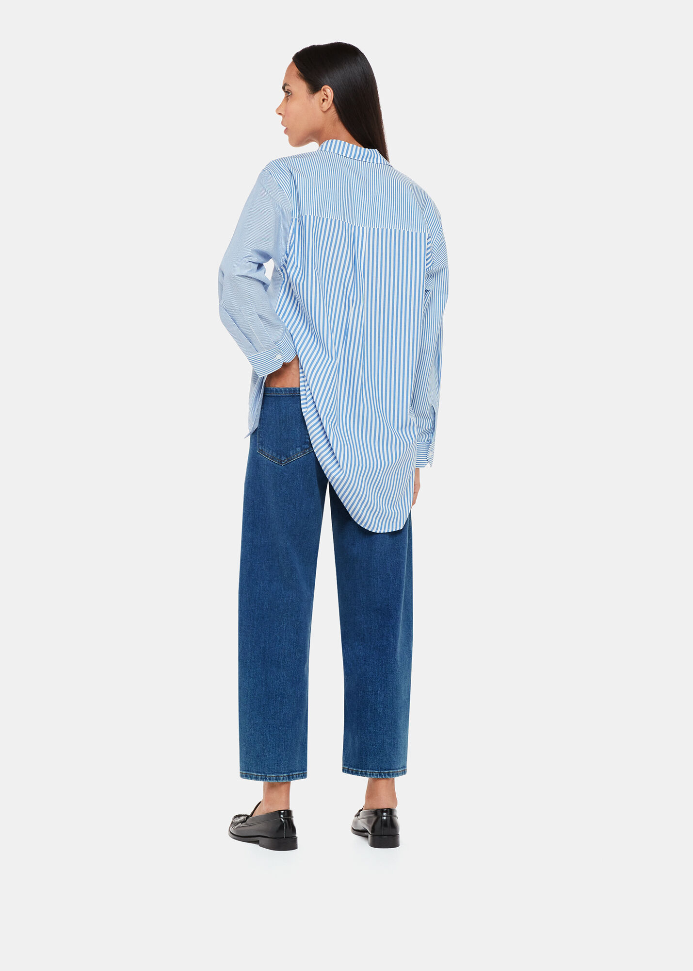 Blue Stretch HighWaisted BarrelLeg Jeans Whistles