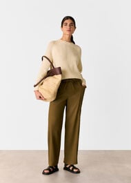 Pointelle Crew Neck Knit