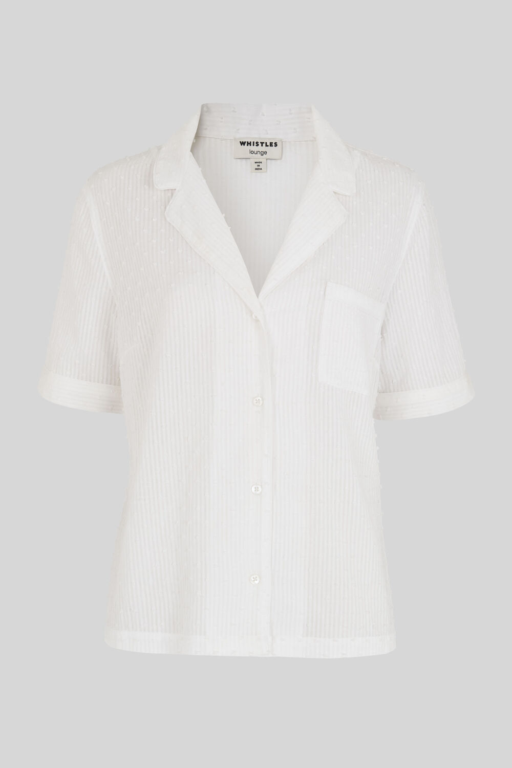 Stripe Dobby Pyjama Shirt White