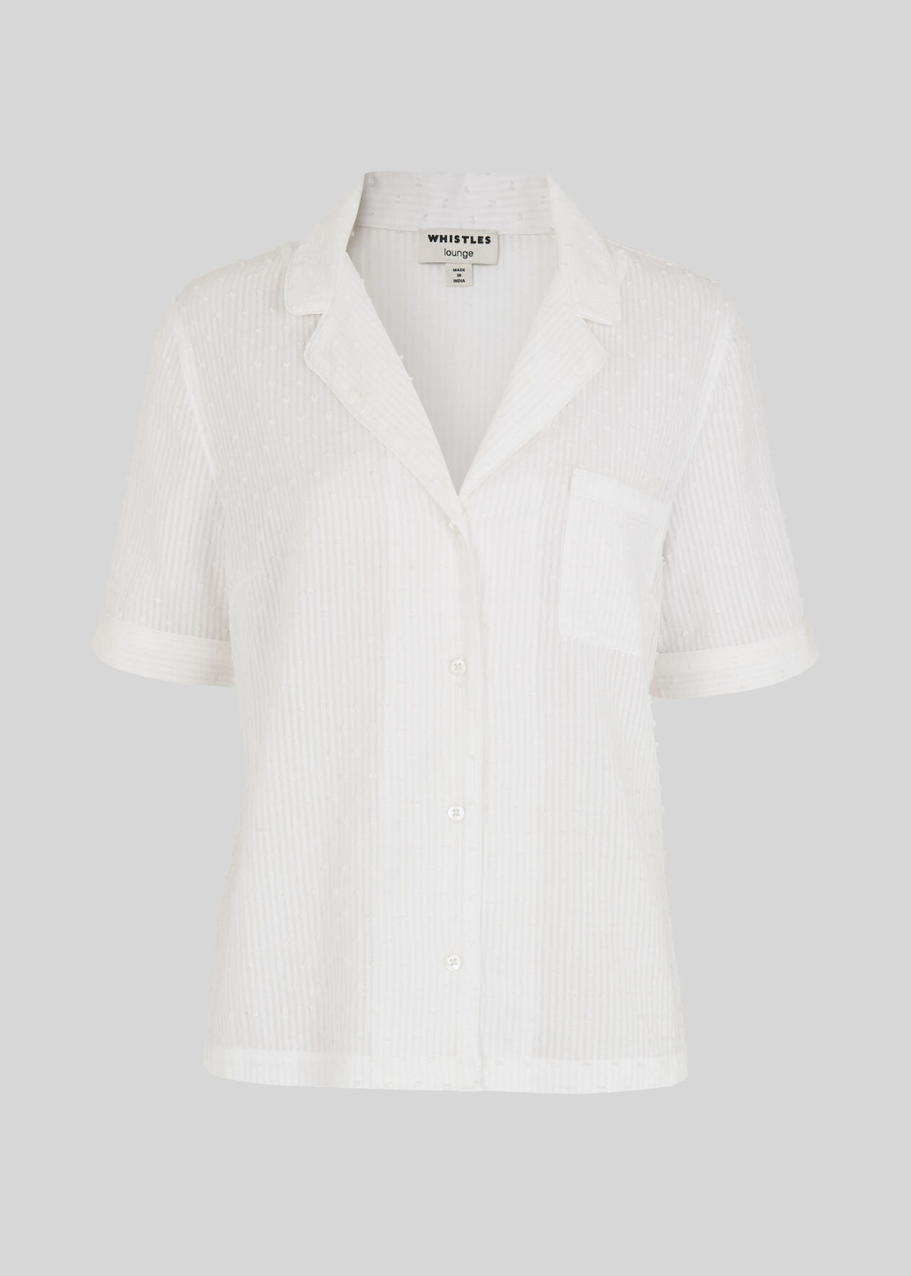 Stripe Dobby Pyjama Shirt White