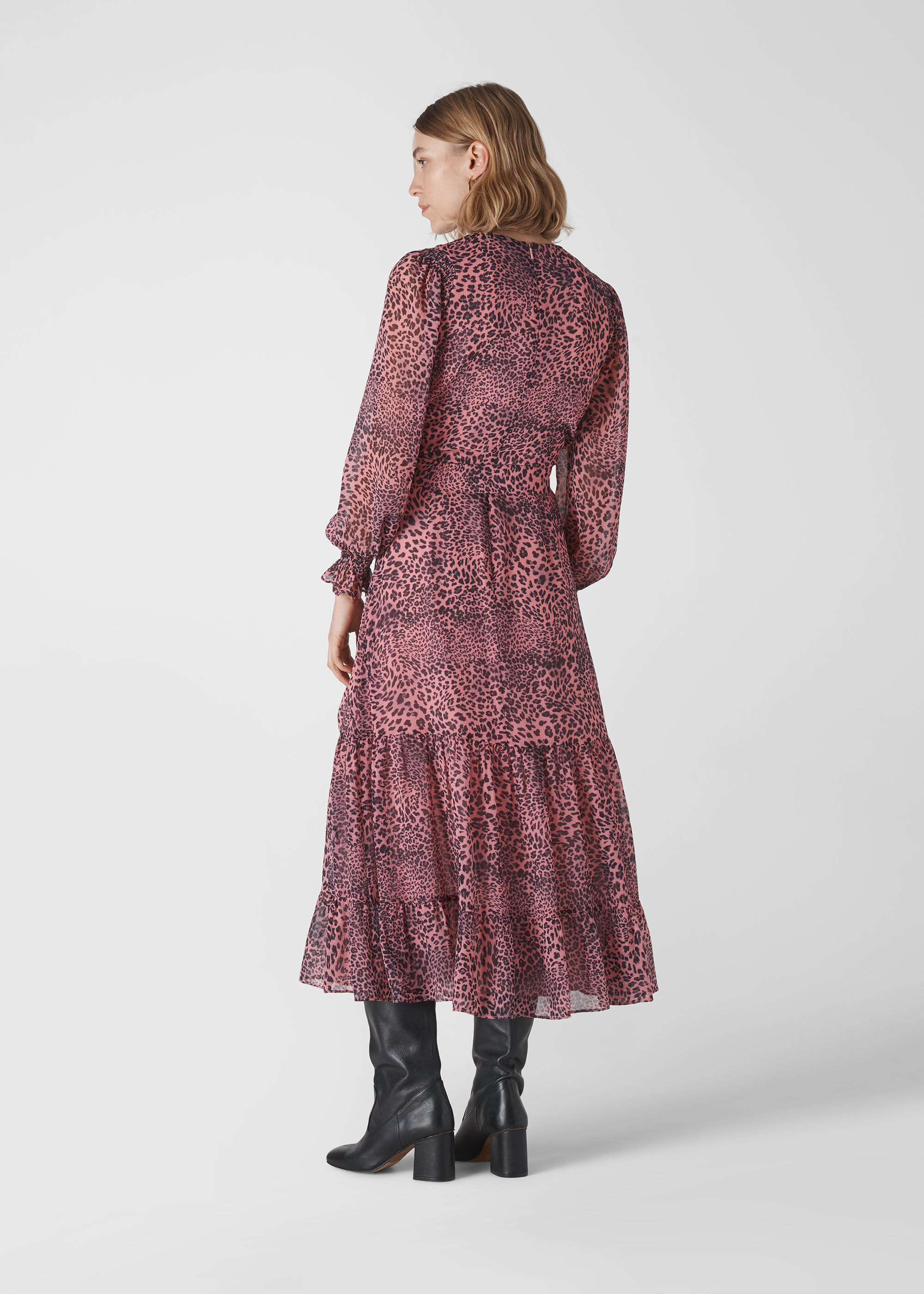 Whistles jungle cat midi dress discount