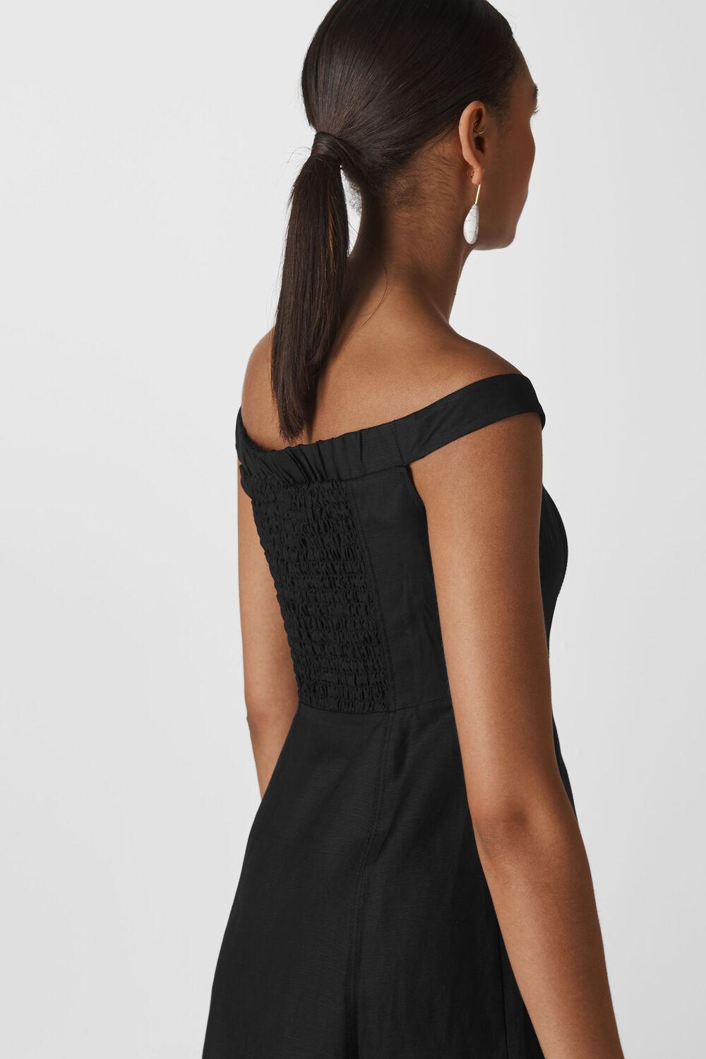 Arian Corset Bardot Dress Black