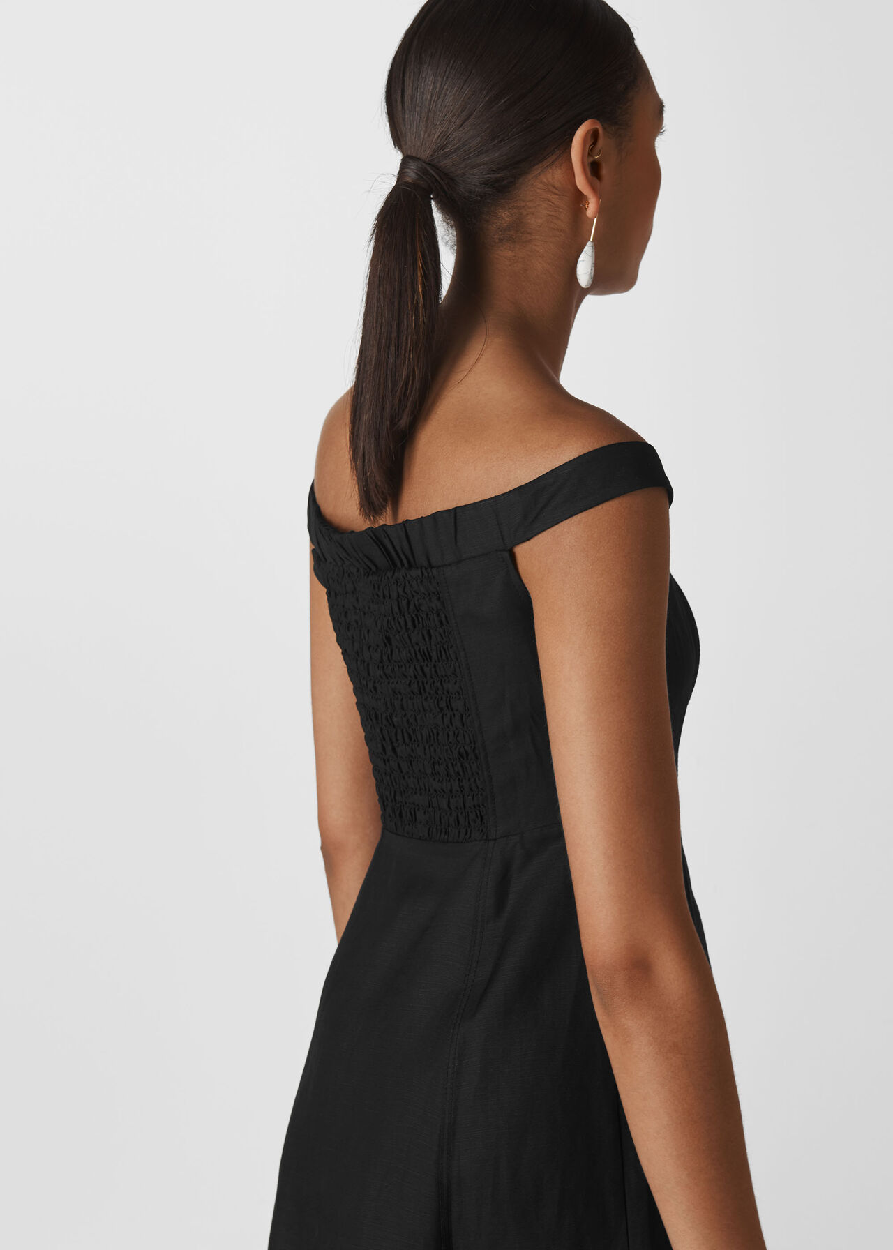 Arian Corset Bardot Dress Black