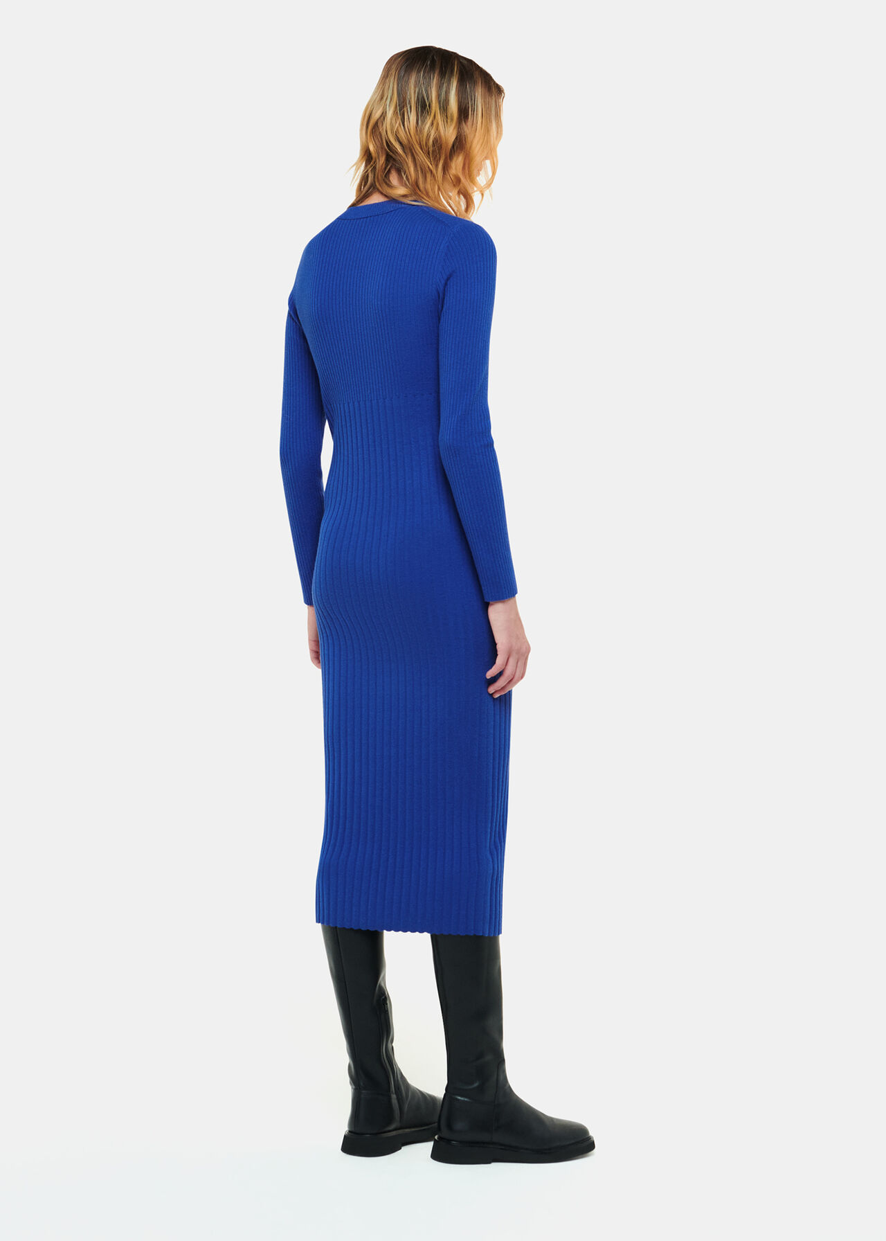 Ribbed Knitted Midi Dress