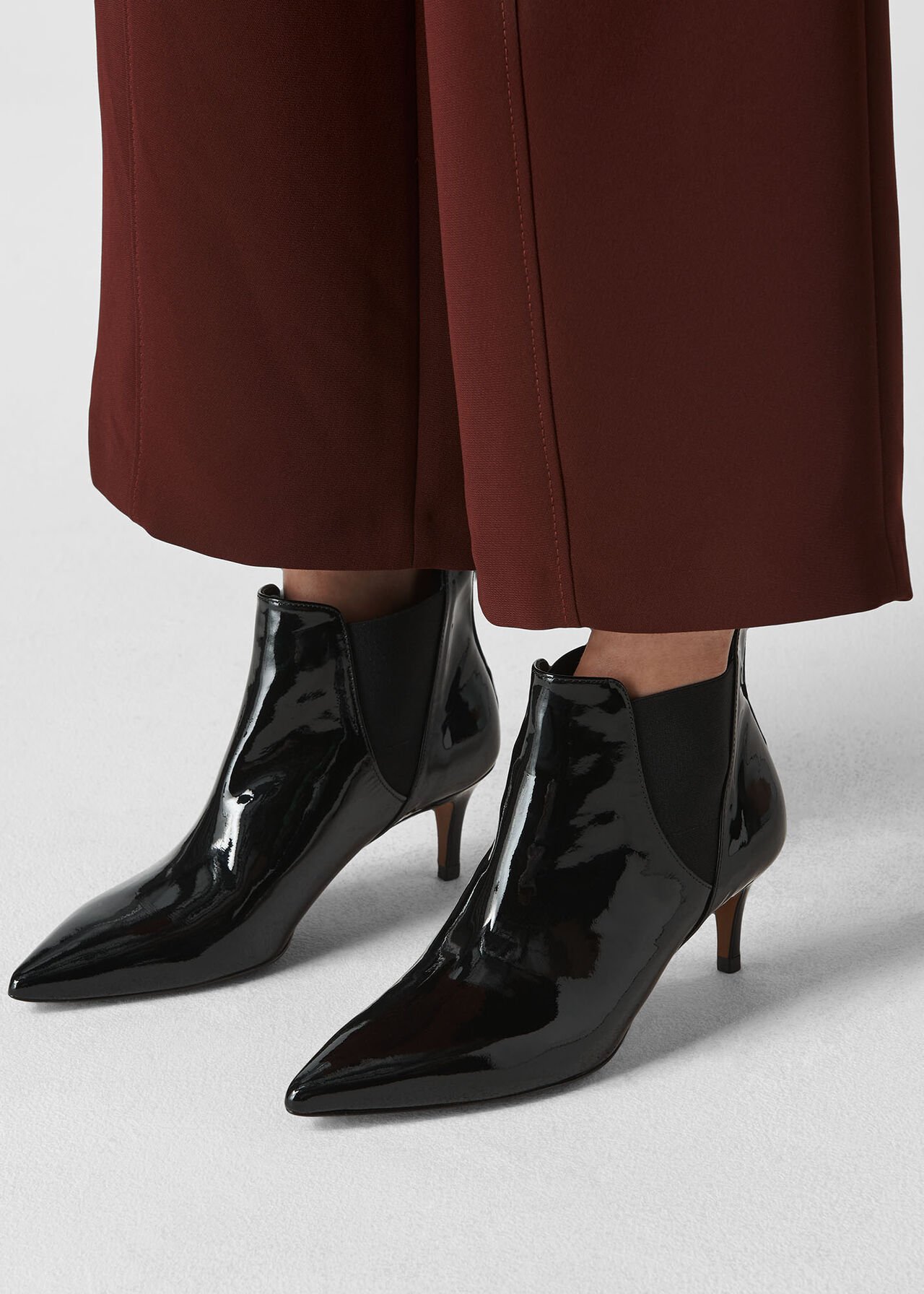 Orley Patent Kitten Heel Boot Black